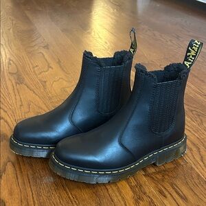 NWOT Dr. Martens 2976 Black Chelsea Boots with Yellow Stitching